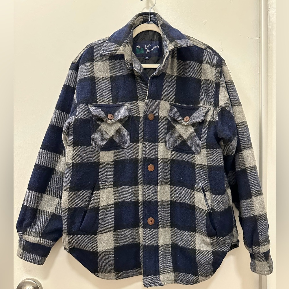 Lifes Adventures Dash Quilted Plaid Flannel Med vintage camping hiking gorpcore